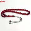 Albashan 10x1m Red Resin Tasbih Misbaha Praços de oração Acessórios muçulmanos Jóias de rosário árabe Eid Presente Islâmico Bracelets 240408