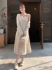 Lässige Kleider Gkyocq französische Blumenschlinge Kleider ärmellose Temperament Frauen Bodycon weibliche koreanische Mode elegant sexy Trend 2024 Sommer