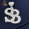 Iced Out Nom Pendentif Pendentif Hip Hop Sterling Sier bijoux Moisanite Diamond Lucky Number Letter Pendeur