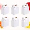 Ta ut containrar 20st Portable Paper Bags Folding Packaging Box Cookies Biscuit Holder for Home Dessert Shop (Kraft Cake Boxes och