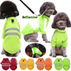 Dog Apparel Pet Clothes Cute Warm Coats Reflective Sweater Guard Back Traction Outfit Spring Winter Visibility Safety Jacket