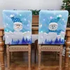 Stoelhoezen kerstbedekking Home Bar Banquet Interessante scène Layout Kerststoelen Decoraties Decoraties Zitting Case Santa Claus