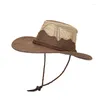 Berets 667e Cool Cowboy Hat Ademend zomer Zonnebrandcrème Woven Cowgirl Theme Party Hoofddekselcadeau voor familievriend