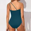 Bikini de maillots de bain pour femmes Bikini 1 morceau de maillot de bain incliné à l'épaule coton coton