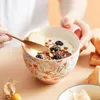 Tasses en céramique petit-déjeuner tasse d'avoine grande capacité à haute capacité eau femelle belle four micro-ondes café au lait chauffé