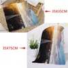 Towel Custom Berlin Printed Face Microfiber Fabric Square Rectangle Towels Size 35x35cm 35x75cm High Quality