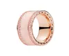 Rose Gold Pink Enamel Heart Band Ring Women Men 925 Bijoux de mariage en argent sterling pour CZ Diamond Engagement Gift Rings avec Original Box9054737