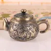 Decorative Figurines Chinese Tea Set Highend Retro Bronze Teapot Dinnerware Water Container Dragon And Phoenix Pattern Coffee Table
