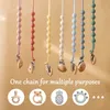 Beech Wood Chew Bead Pacifier Clips Dummy Chain Holder Born Soother Chains Nipple For Babies Toing Toy Baby 240409