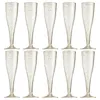 Disposable Cups Straws 10Pcs Useful Cocktails Cup Plastic Champagne Flute Food Grade Slender Loose Powder Cocktail Glass Drinking