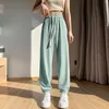 Women's Pants Women Spring Summer Ice Silk Harem 2024 High Waist Loose Straight Casual Pant Female Outdoor Solid Trousers