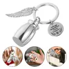 Guardacos Metal Key Ring Pet Ash Cabker Collar Mini Cremation Urnas Bagno de llavero Ornamento colgante Topeador de ángel no se desvanece