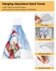 Towel Christmas Snowman Snowflake Hanging Kitchen Hands Towels Quick Dry Microfiber Cleaning Cloth Soft