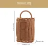 Storage Bottles Rattan Door Hanging Basket Fruit Vegetable Woven Wall Flower Home Flowers Pot Holder Sundries Organizer Planters