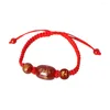 Charm Bracelets Good Luck Red Agate Bracelet Beaded String Trendy Jewelry Refined Temperament 2024 Decor Ethnic Year J5I6