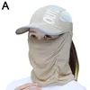 Bérets Protection du cou pour les hommes écharpe en soie UV Masque en plein air Veil Suncreen Veil Anti-UV Cover Ma V7R4