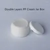 Storage Bottles 20pcs/Lot 15g 30g 50g High Quality Double Layers PP Cream Jar Box With White Lid Color Plastic Bottle Threaded Cap