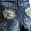 2023 Men d'été Vintage Ripped Jeans Streetwear Hole Slim Denim Shorts masculins Brand Vêtements 240412