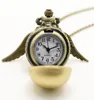 Atacado- Lady Golden Wing Pinging Golden Potter Little Snitch Pocket Pocket Watch Colar Girl Mulheres Presente Gartz Watches Chain2450884