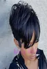 Pixie Cut Half Hairstyles Full Machine Made Made Кружевные передние парики короткие бразильские девственные прямые человеческие парики для чернокожи