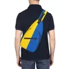 Rucksack Mode Flagge der Ukraine Sling Crossbody Männer Schulter Chests -Taschen zum Campingradfahren