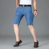 Klassieke stijl Summer Mens Business Thin Denim Shorts Lyocell Fabric Straight Fit Stretch Blue Short Jeans Male Brand 240410