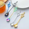 Spoons Stainless Steel 304 Coffee Spoon Creative Musical Note Tea Ice Cream Scoop Kitchen Accessories Tableware Cutlery Set