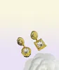 Pendenti a cristallo quadrato di moda Basilisk Squadra di cronometro per bracciali da donna set di orecchini in ottone 18k oro ladies designer gioielli VE-8n17193137