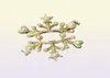 Nieuwe stijl Frosted Gold Fashion Snowflake -vorm Broches Brandontwerper Broche Ladies Pearl Crystal Decoration252D6345450