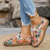 Casual Shoes Microfiber Low Heel Women's Sneakers Lace-up Adult On Sale 2024 Mixed Colors Flower Vulcanize