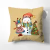 Kudde jultecknad snögubbe täcker linne kast hem släde täcker dekore dekorativa s för soffa