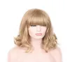 WIGS curta ondulada Wavy Curly Fashion Style REAL Retro Wig Girls Blonde4822205