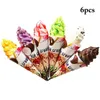 Flores decorativas 6pcs/conjunto