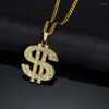 Anhänger Halsketten goldene Farbschild für Männer mit kubanischer Kette Hip Hop Money Kragen Party Schmuck