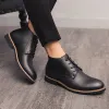 Botas de botas botas de couro preto botas de tornozelo masculino de alta qualidade masculino botas botas casuais boots cowboys marrom