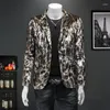 Men's Suits Leopard Print Premium Velvet Blazers For Men Slim Fit Easy Care Fashion Quality Soft Comfortable Suit Casual Terno Masculino