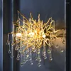 Lampa ścienna nowoczesne luksusowe kryształowe oświetlenie LED do salonu złote światła sypialnia sypialnia nocna sconces.