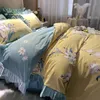 Set di biancheria da letto Piccolo set a quattro pezzi floreali da letto Pure Pure Cotton non slittano concorrenti per la gonna da letto in pizzo