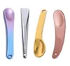 Mini metalowe kosmetyczne spatulowe maska ​​do twarzy łyżka łyżka sztyft mieszanie spatuły Makeup Scoop for Beauty Tools Rose Gold Silver4224117