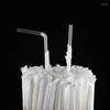 قش أكواب يمكن التخلص منها 300 قطعة مرنة شفافة لعصير كوكتيل شرب المطبخ حفلة PP Plastique Straw