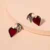 Boucles d'oreilles étalon rétro gothique ange diable tendance des pendentifs d'oreille durables simplicité cadeaux halloween accessoires de mode polyvalente