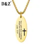 DZ 3 Colors Dog Luke 1:37 God Bible Colliers Pendants avec un collier de chaîne de liaison de 24 "pour hommes bijoux2903438