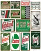 2021 NYA WACE Field Castrol Motor Oil Metal Tenn Signs Wall Plack Vintage Art Poster målning Plattan bensinstation Pub Club Garage DE7297016