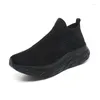 Casual Shoes BKQU 2024 Women Knitting Sock Sneakers Spring Summer Flat Plus Size Loafers Flats Walking