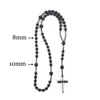 Colliers pendentifs Fashion Round Hématite Perle Catholic Rosaire Qualité pour le collier croisé 40 Go