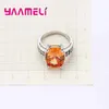 Cluster Rings Lose Money Promotion Orange Color Finger Real Cubic Zirconia 925 Silver For Women Present