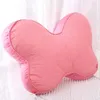 Oreiller rose dessin animé broderie coton matelassé décoratif pour canapé-lit