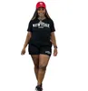 gorące kobiety w New York Shorts Sets Summer krótkie koszulki o krótkim rękawie+szorty ołówkowe dwuczęściowy zestaw dresowy strój nogawki dla kobiet jogging garnitur