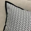 Kussen hyineeatex mode moderne kast houndstooth geweven wit zwart fluwelen pipping 47x47cm sofa decor cover