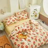 Bedding Sets Bed Linen Duvet Cover And Pillowcase Set Home Quilt Nordic Bedspread Flat Sheet Double Couple Size Comforter Case